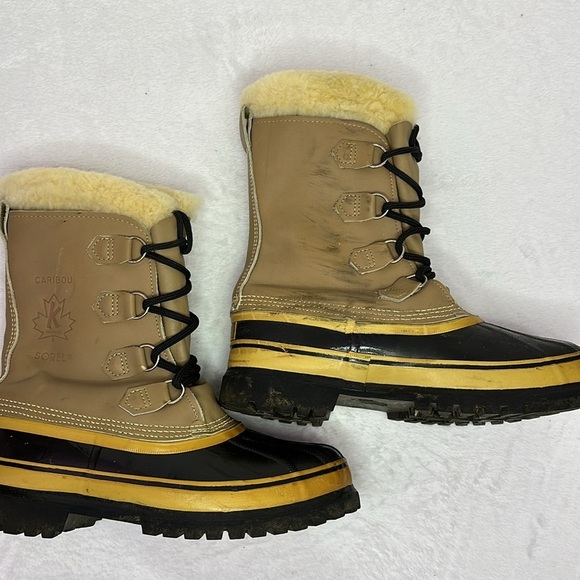 SOREL Men’s Caribou Fleece-trimmed Nubuck and Rubber Snow Boots 11 - Picture 8 of 15